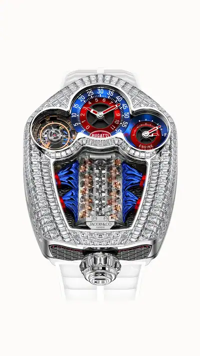 Jacob & Co. Bugatti Tourbillon Baguette — White Gold BU820.30.BD.AA.ABRUA