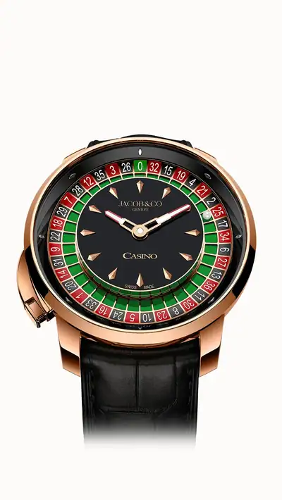 Jacob & Co. Casino Tourbillon — Rose Gold with Green Roulette Ring CA100.40.AA.AD.A