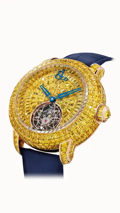 Jacob & Co. Caviar Tourbillon — Yellow Sapphires, 18K Rose Gold CV210.40.AB.AB.A