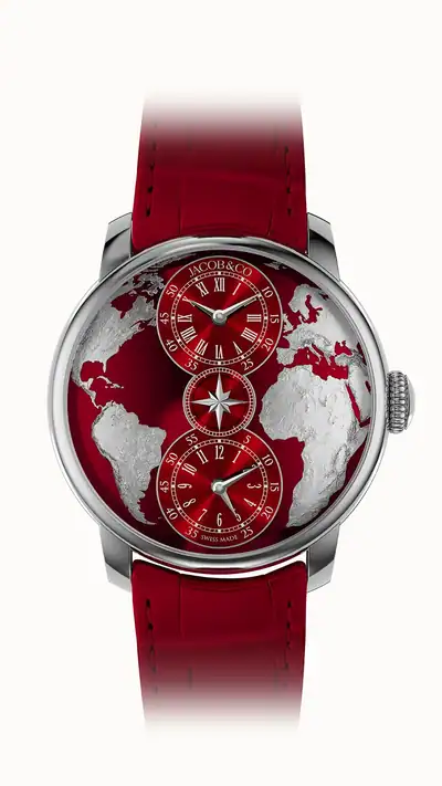 Jacob & Co. The World is Yours Dual Time Zone — Red DT100.10.AD.AA.A
