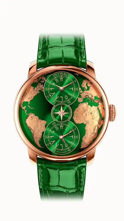 Jacob & Co. The World is Yours Dual Time Zone — Green (Arabic) DT100.40.AA.AD.A