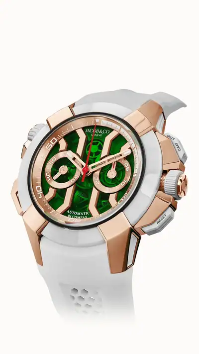 Jacob & Co. Epic X Chrono 47MM — Rose Gold (Green) EC312.42.PB.GN.A