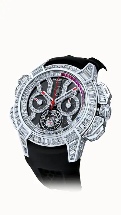Jacob & Co. Epic X Chrono Tourbillon Baguette — Black Crystal EC380.30.BD.BD.A