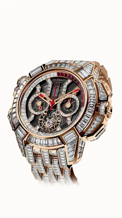 Jacob & Co. Epic X Chrono Tourbillon Baguette — Black Crystal Bracelet EC380.40.BD.BD.A40BD