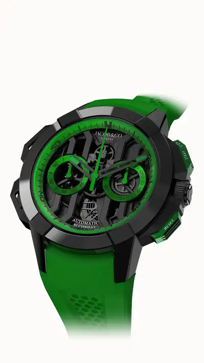 Jacob & Co. Epic X Chrono 44MM — Black Titanium (Green) EC430.21.AA.AA.A