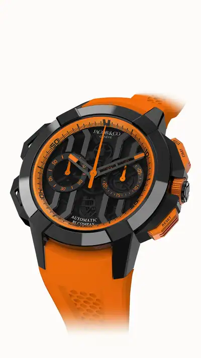 Jacob & Co. Epic X Chrono 44MM — Black Titanium (Orange) EC430.21.AB.AA.A