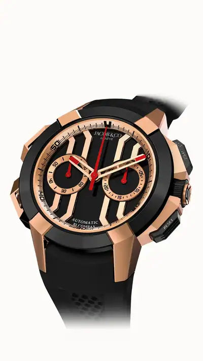 Jacob & Co. Epic X Chrono 44MM — Rose Gold & Black Ceramic EC430.43.AB.AA.A