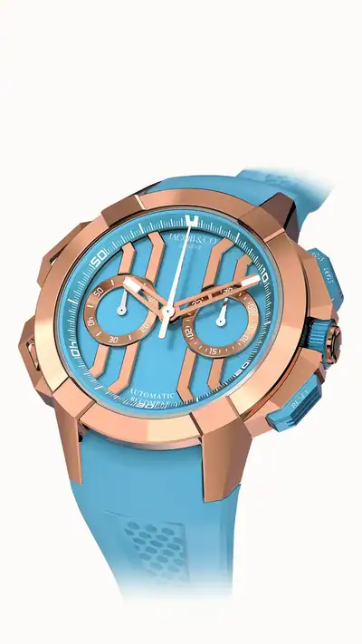 Jacob & Co. Epic X Chrono 44MM — Rose Gold (Light Blue) EC430.43.AE.AA.A