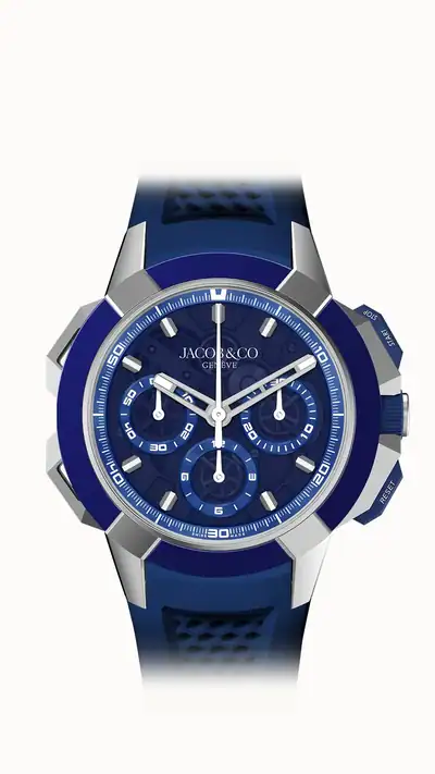 Jacob & Co. Epic X Chrono 44MM Tri-Compax — Blue EC440.20.AA.AA.A