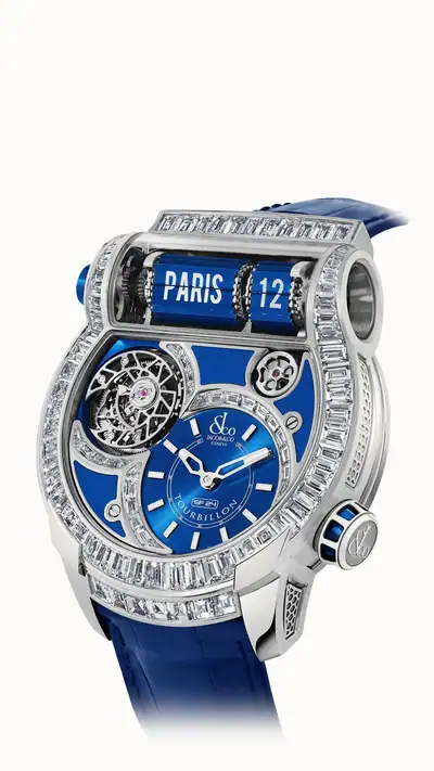 Jacob & Co. Epic SF24 Tourbillon Baguette — White Gold Blue Dial ES802.30.BD.AA.A