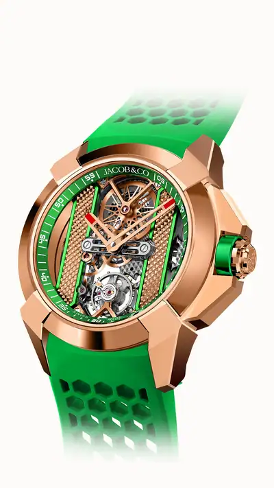Jacob & Co. Epic X Bridges — Rose Gold (Green) EX120.43.AC.AC.A