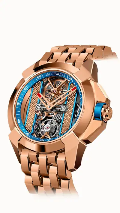 Jacob & Co. Epic X Bridges — Rose Gold Bracelet (Blue) EX120.43.AF.AA.A40AA