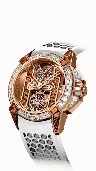 Jacob & Co. Epic X Tourbillon Baguette — Orange Sapphires EX520.43.AC.AA.A