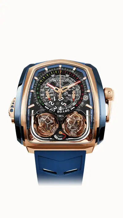 Jacob & Co. Twin Turbo Furious — Rose Gold and Blue Titanium TT200.40.BC.AC.A