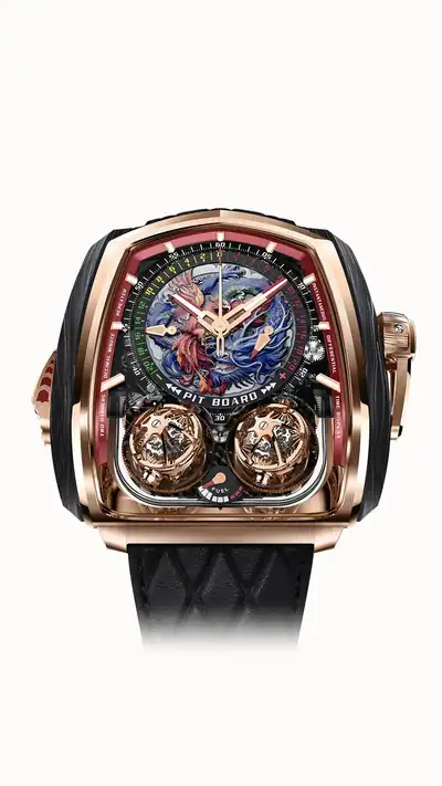 Jacob & Co. Twin Turbo Furious — Rose Gold and Carbon - Dragon and Phoenix TT200.40.NS.UA.A