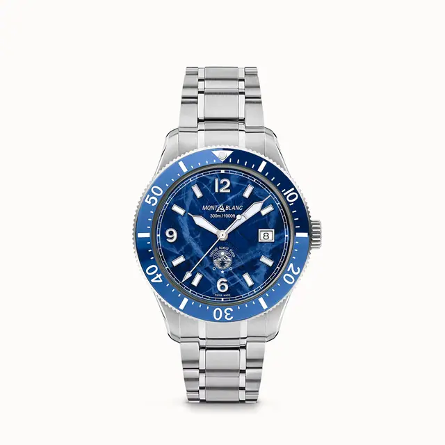 Montblanc Iced Sea Automatic Date, Steel - Ceramic - Blue MB129369