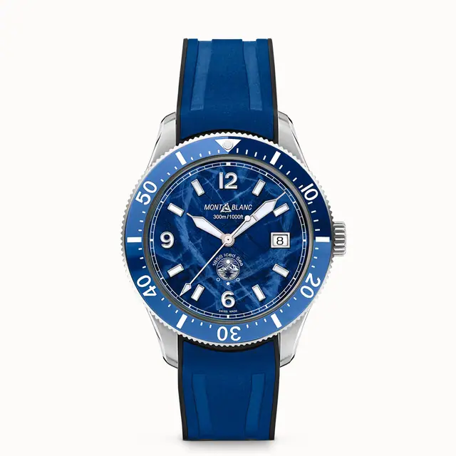 Montblanc Iced Sea Automatic Date, Steel - Ceramic - Blue MB129370