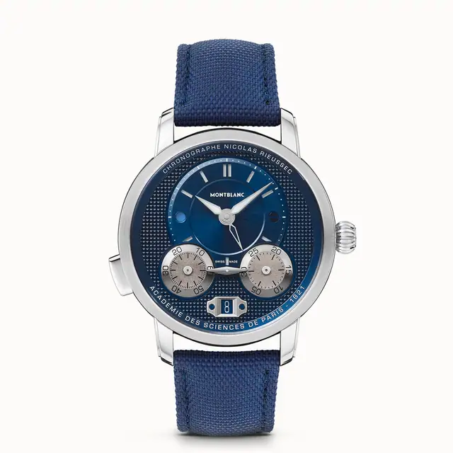 Montblanc Star Legacy Nicolas Rieussec Chronograph 43 mm, Steel - Blue MB130986