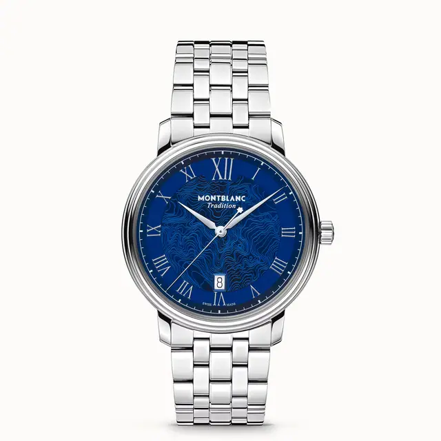 Montblanc Tradition Automatic Date 40 mm, Steel - Blue MB131275