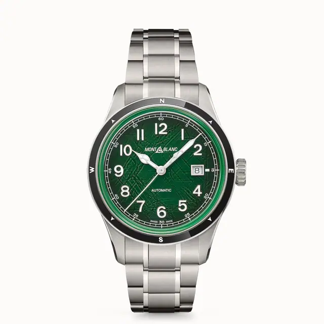 Montblanc 1858 Automatic Date 0 Oxygen, Steel - Ceramic - Green MB133269