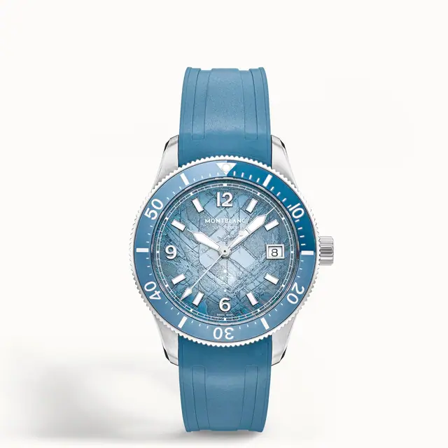 Montblanc Iced Sea Automatic Date 0 Oxygen, STEEL, ALUMINIUM - Light blue MB134023