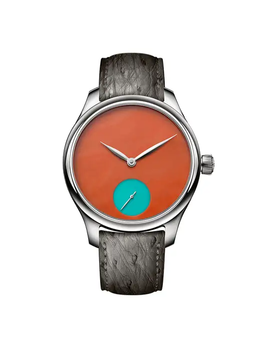 H. Moser & Cie. Endeavour Small Seconds Concept POP Deep orange coral and turquoise 1202-1206
