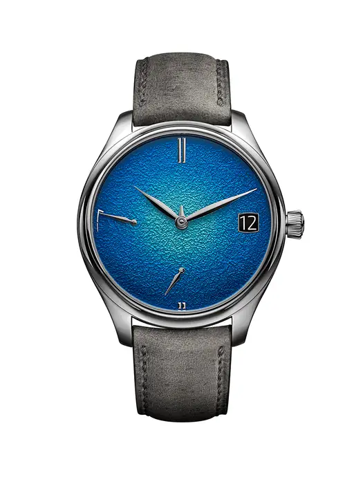 H. Moser & Cie. Endeavour Perpetual Calendar Abyss Blue fumé "Grand Feu" Enamel 1800-2000