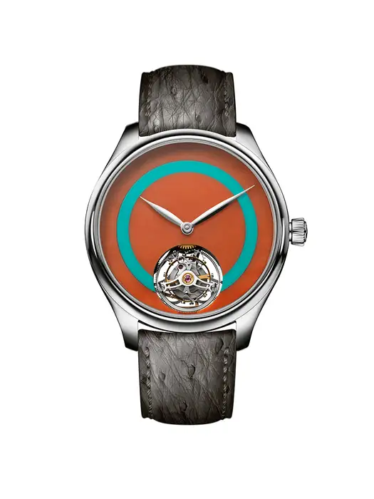 H. Moser & Cie. Endeavour Tourbillon Concept POP Deep orange coral and turquoise 1805-1207