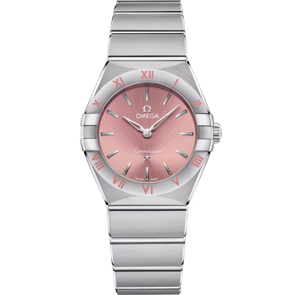 Omega Constellation 28 mm, steel on steel, Pink dial 131.10.28.60.11.001