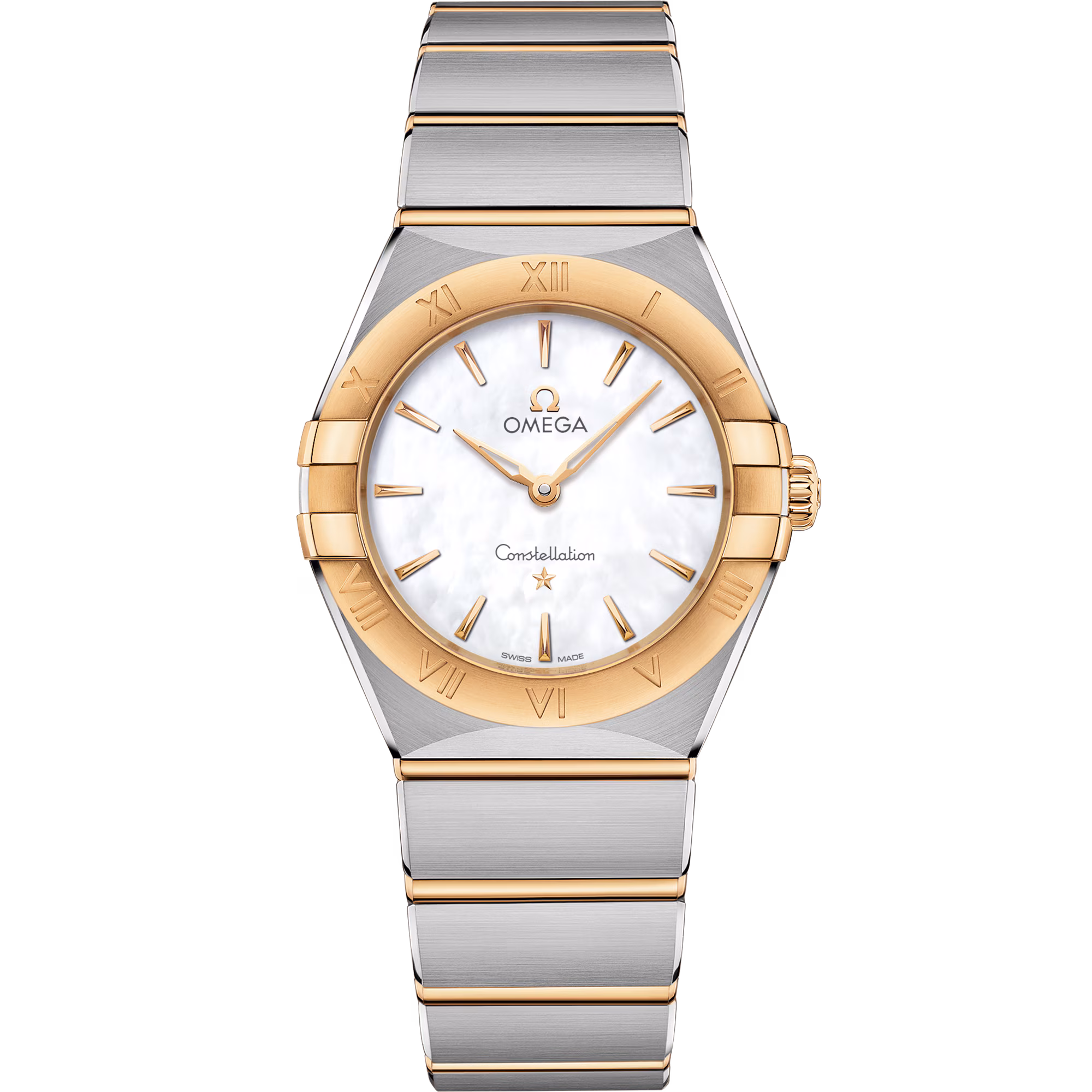 Omega Constellation 28 mm, steel - yellow gold on steel - yellow gold, White dial 131.20.28.60.05.002