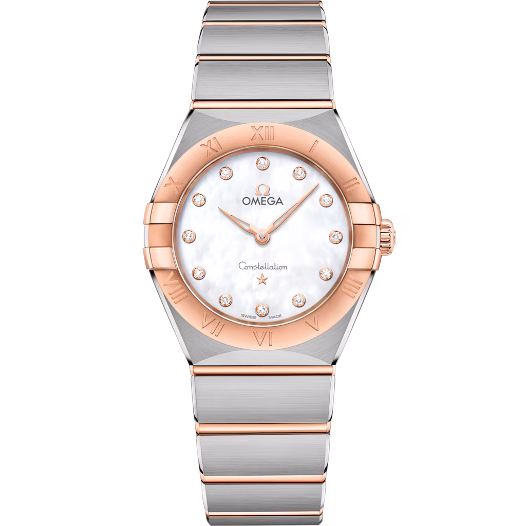 Omega Constellation 28 mm, steel - Sedna™ gold on steel - Sedna™ gold, White dial 131.20.28.60.55.001
