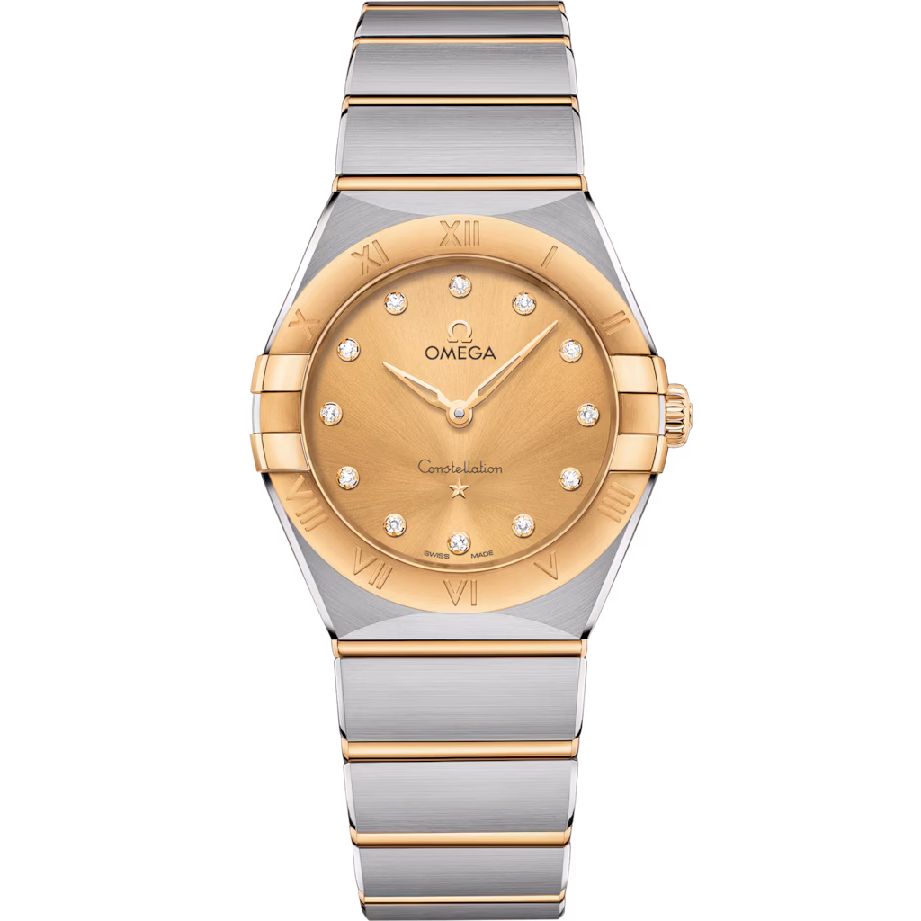 Omega Constellation 28 mm, steel - yellow gold on steel - yellow gold, Yellow dial 131.20.28.60.58.001