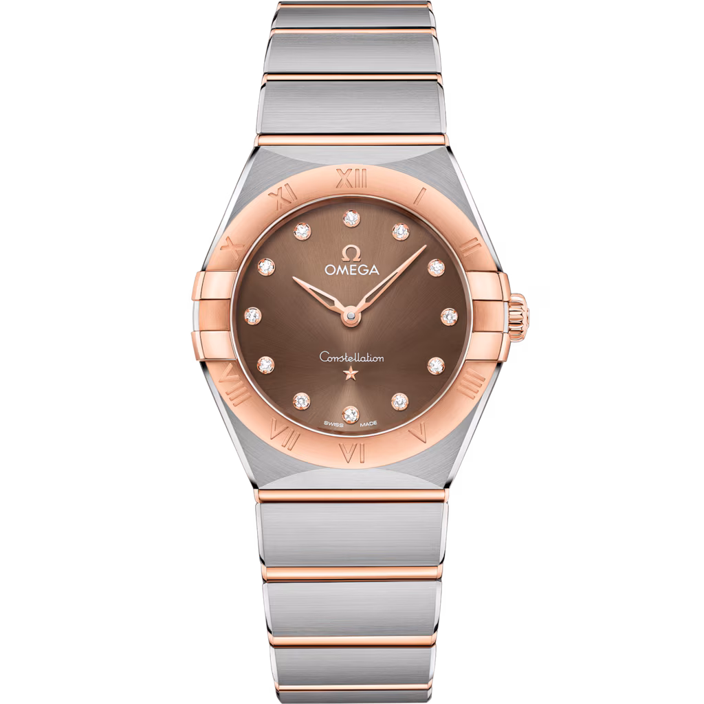 Omega Constellation 28 mm, steel - Sedna™ gold on steel - Sedna™ gold, Brown dial 131.20.28.60.63.001