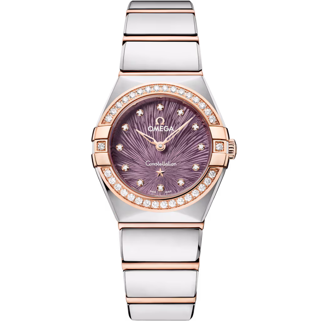 Omega Constellation 25 mm, steel - Sedna™ gold on steel - Sedna™ gold, Purple dial 131.25.25.60.60.002