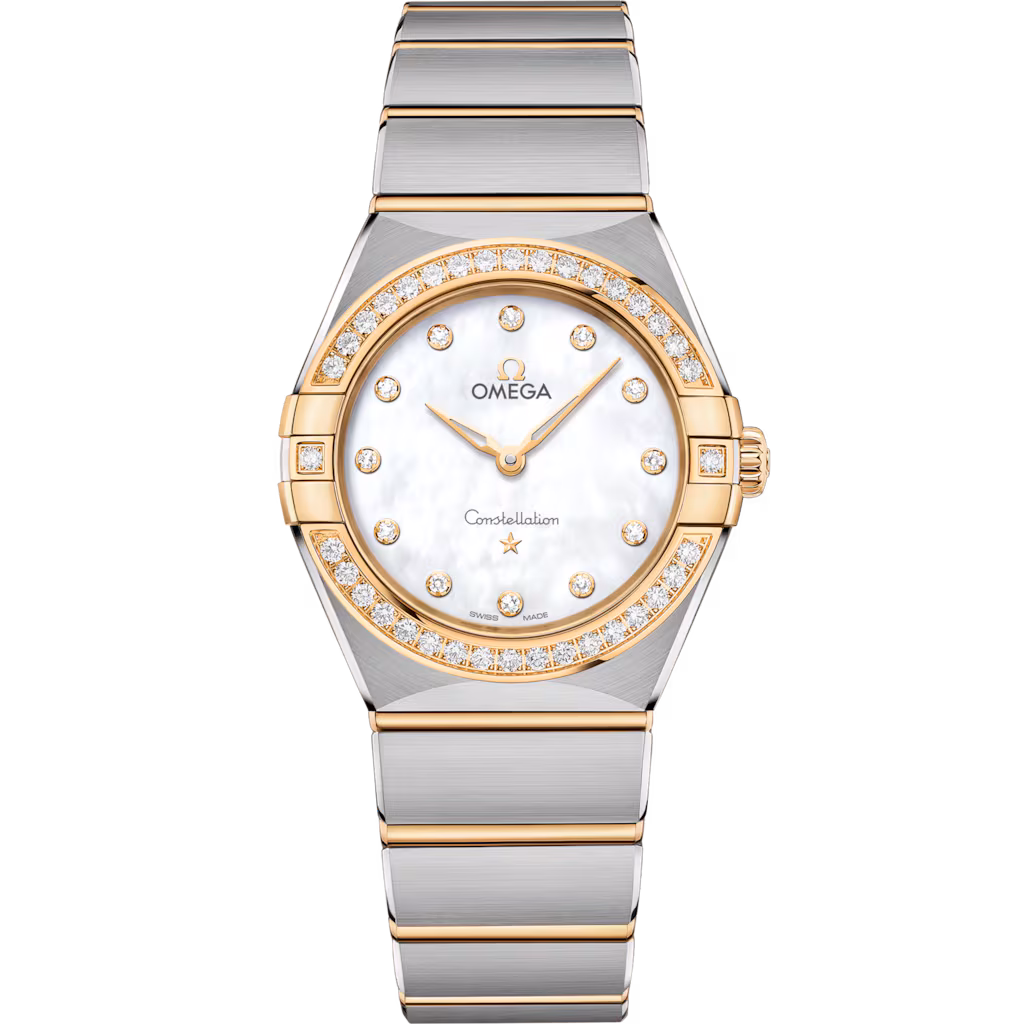 Omega Constellation 28 mm, steel - yellow gold on steel - yellow gold, White dial 131.25.28.60.55.002