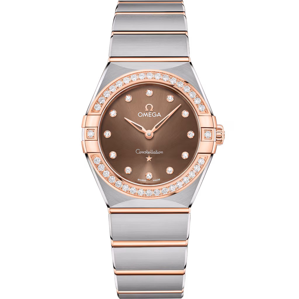 Omega Constellation 28 mm, steel - Sedna™ gold on steel - Sedna™ gold, Brown dial 131.25.28.60.63.001