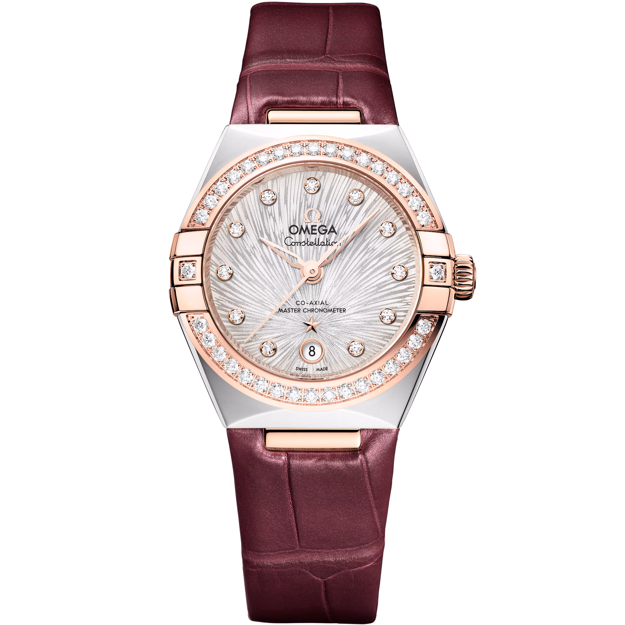 Omega Constellation 29 mm, steel ‑ Sedna™ gold on alligator 131.28.29.20.52.001