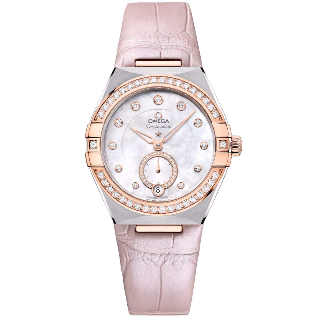 Omega Constellation 34 mm, steel - Sedna™ gold on leather strap 131.28.34.20.55.001
