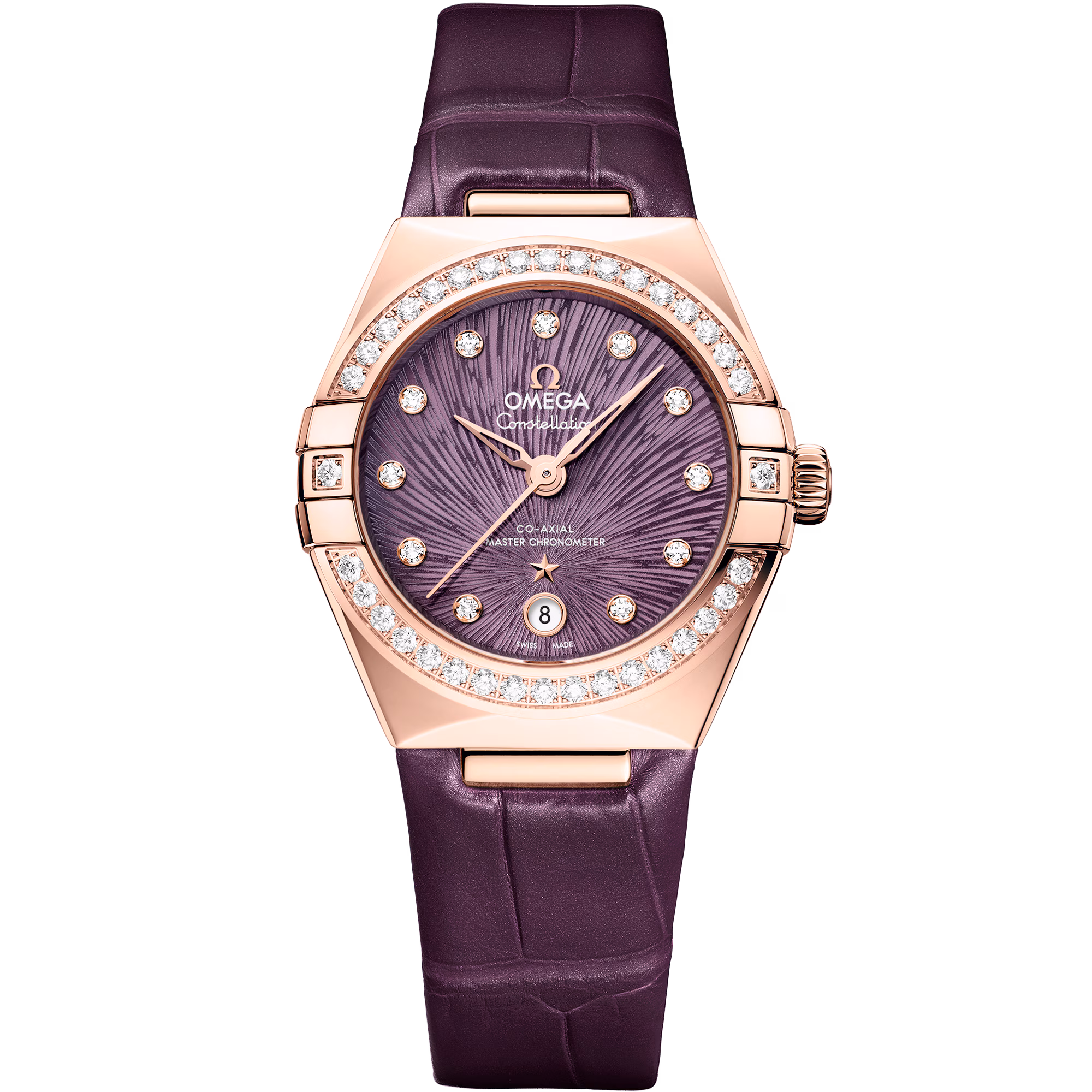 Omega Constellation 29 mm, Sedna™ gold on alligator 131.58.29.20.60.002