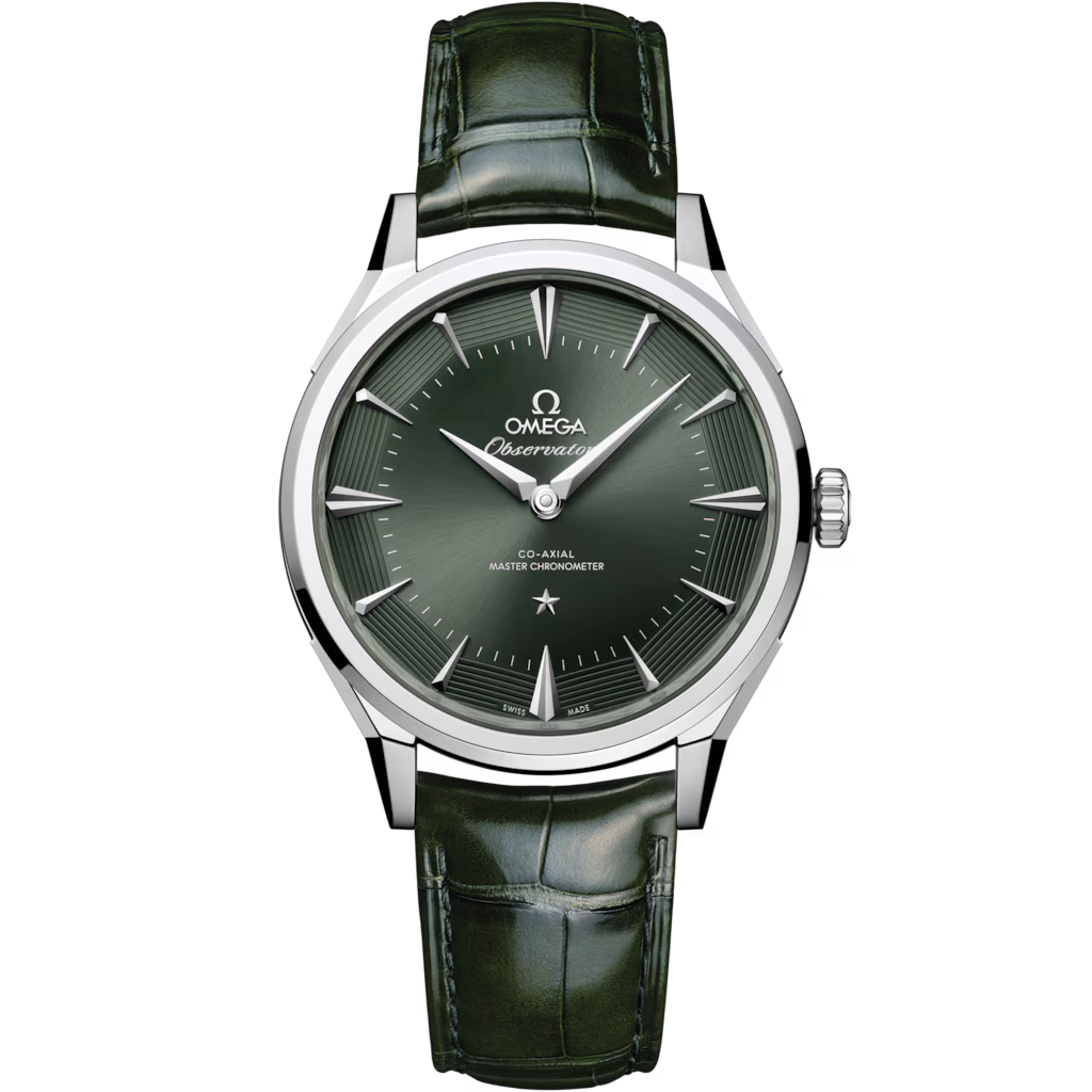 Omega Constellation Observatory 39.4 mm, O-MEGASTEEL on alligator 140.13.39.21.10.001