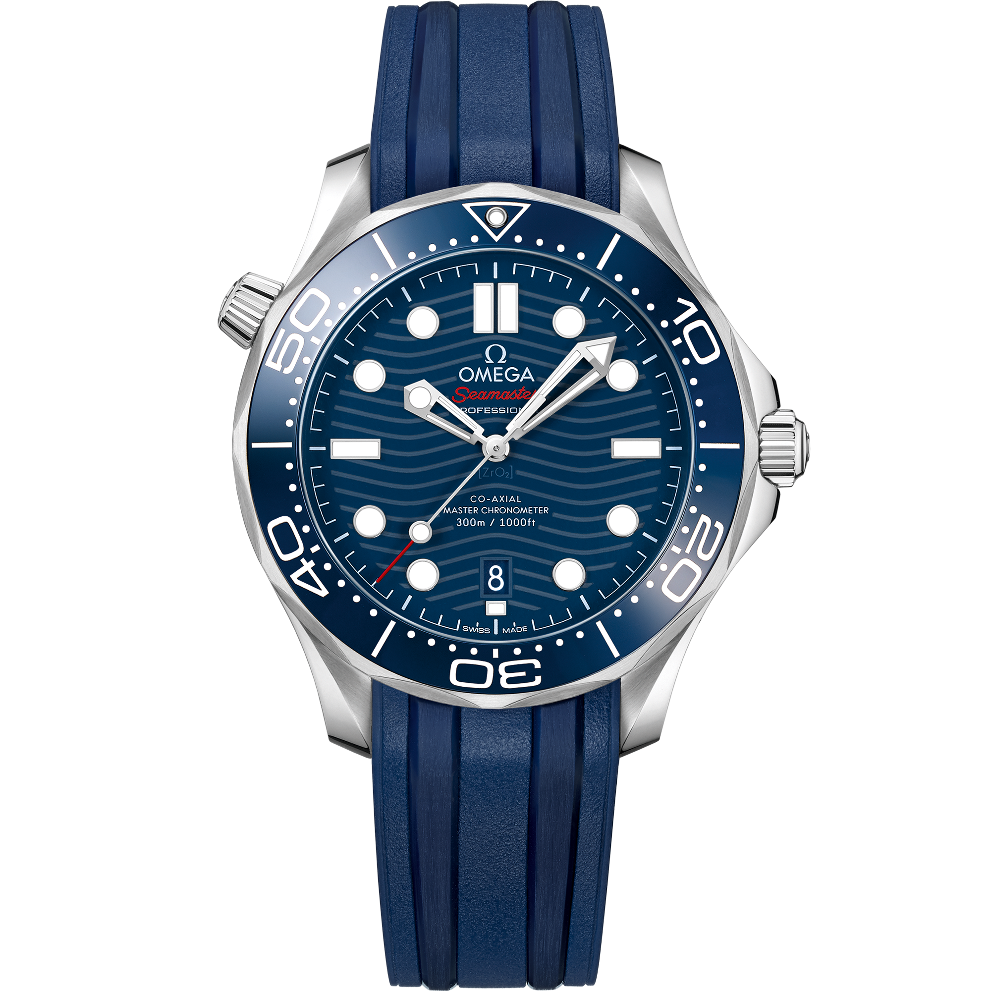 Omega Seamaster Diver 300M 42 mm, steel on rubber strap, Diver 300M 210.32.42.20.03.001