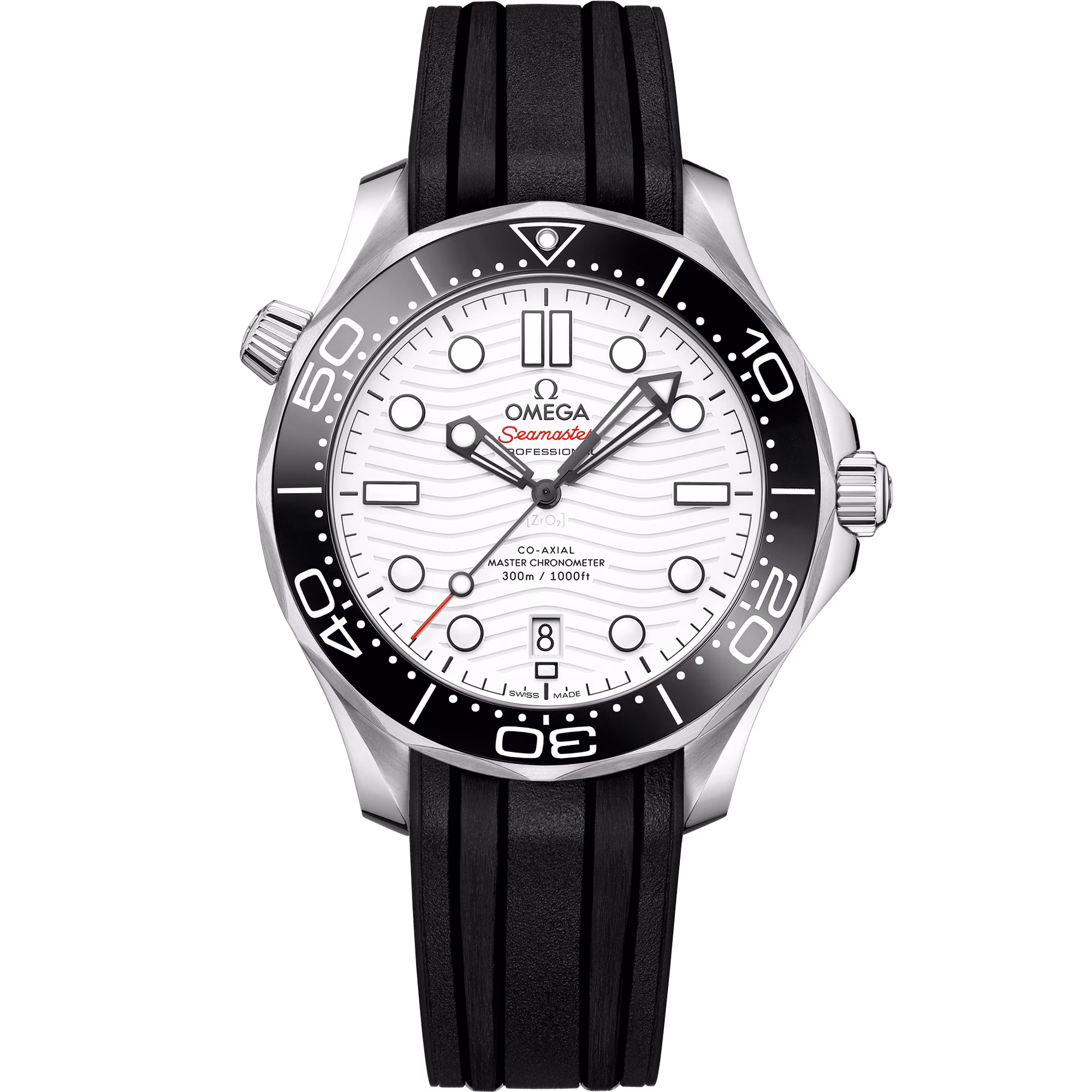 Omega Seamaster Diver 300M 42 mm, steel on rubber strap, Diver 300M 210.32.42.20.04.001