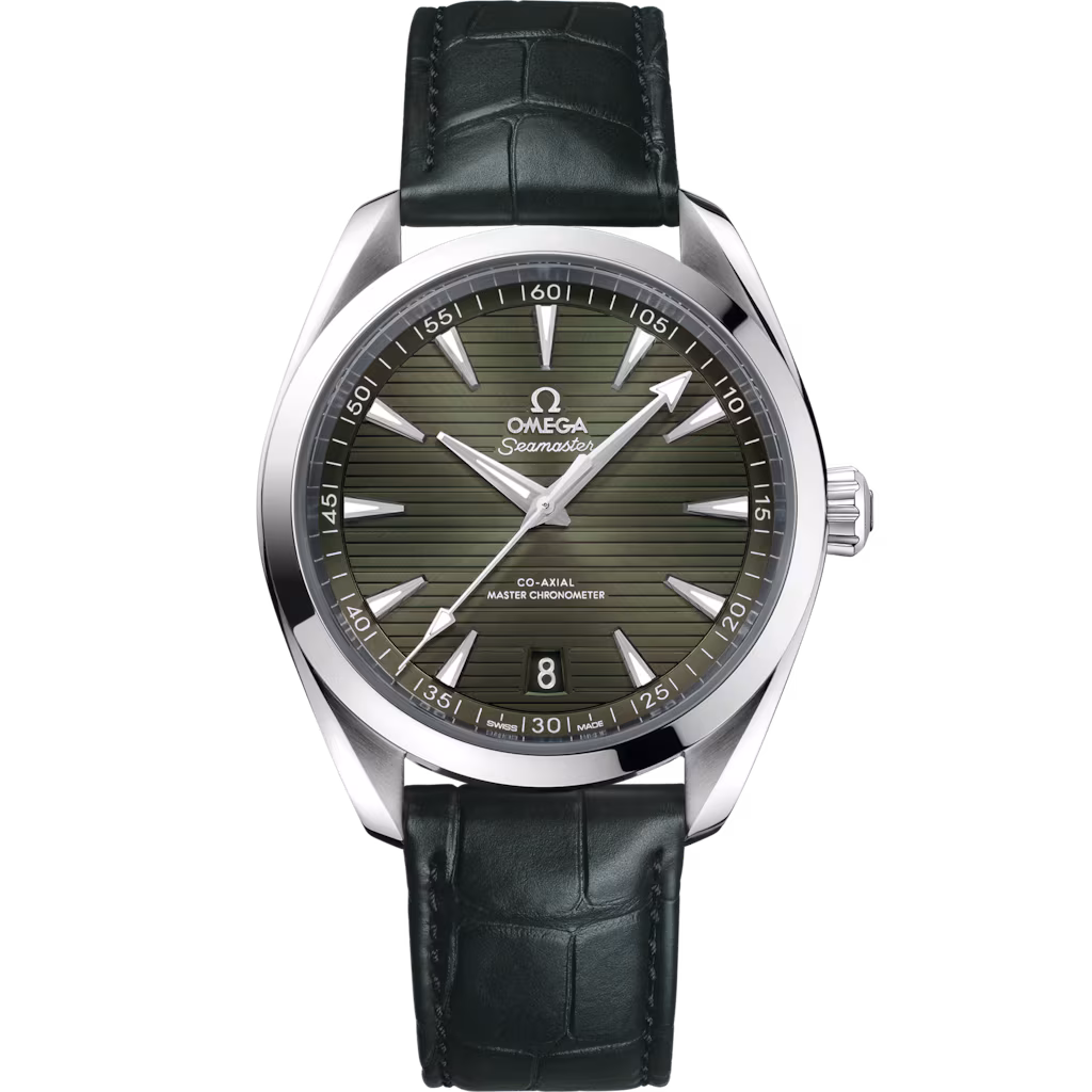 Omega Seamaster Aqua Terra 150M 41 mm, steel on leather strap, Aqua Terra 150M 220.13.41.21.10.001