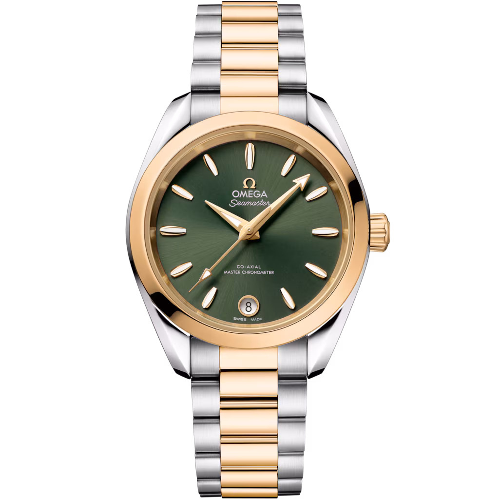 Omega Seamaster Aqua Terra Shades 34 mm, steel ‑ Moonshine™ gold on steel ‑ Moonshine™ gold, Aqua Terra Shades 220.20.34.20.10.002