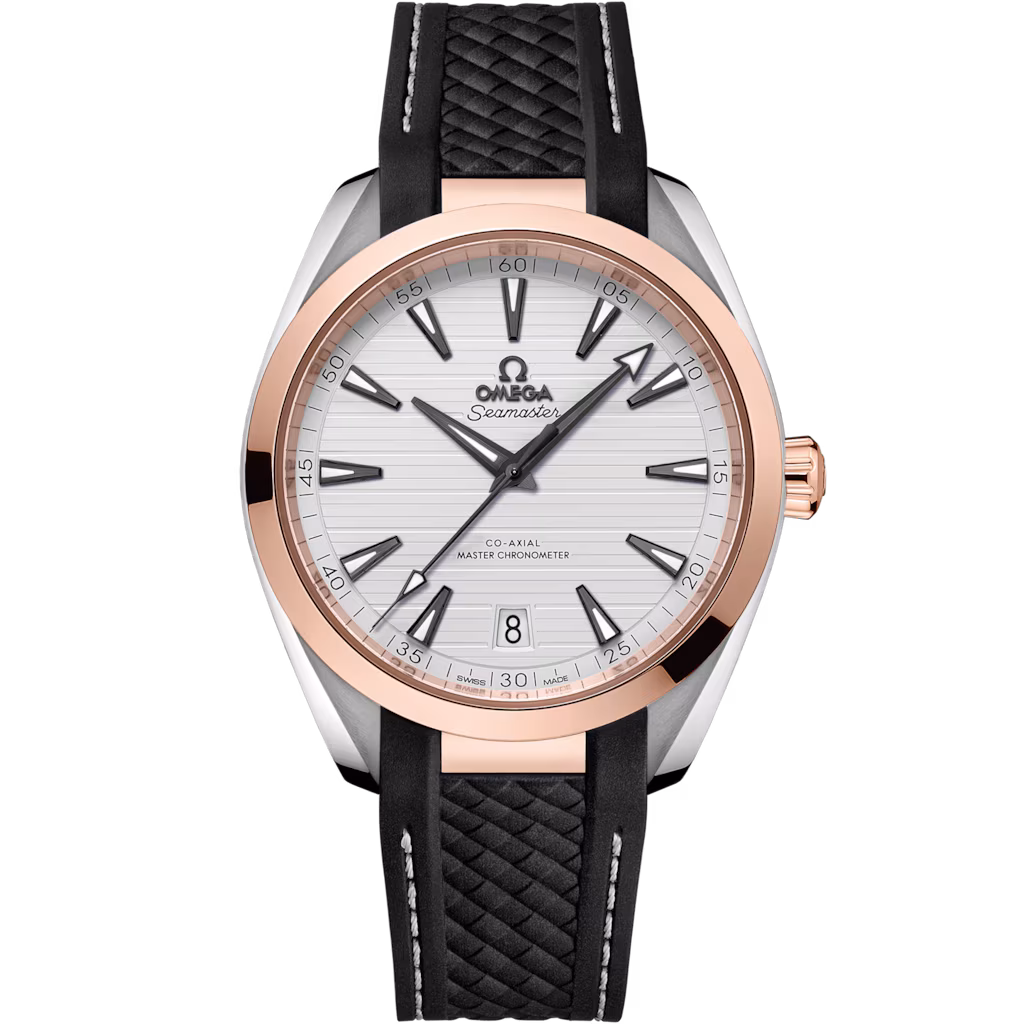 Omega Seamaster Aqua Terra 150M 41 mm, steel ‑ Sedna™ gold on rubber strap, Aqua Terra 150M 220.22.41.21.02.001