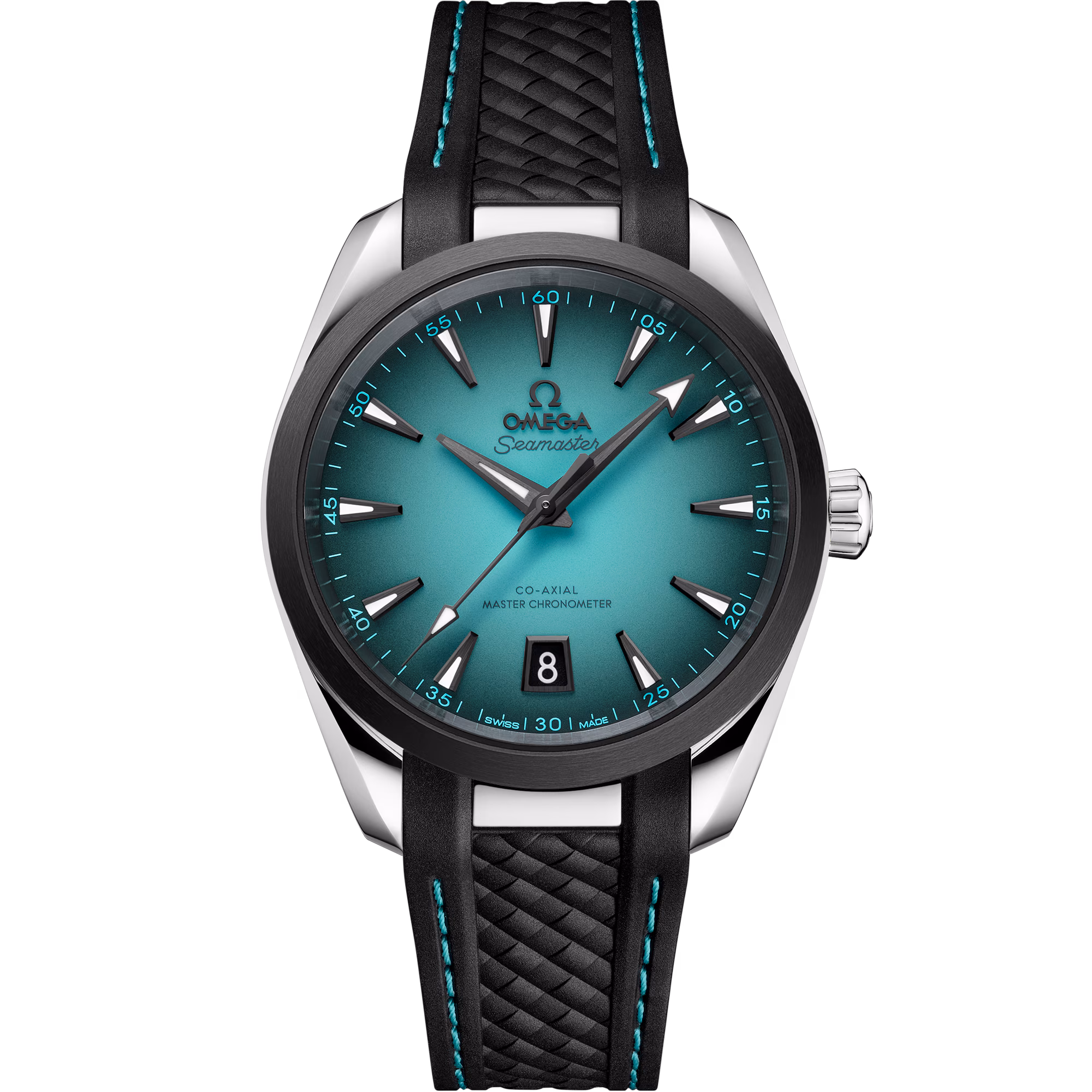 Omega Seamaster Aqua Terra 150M 38 mm, steel on rubber strap, Aqua Terra 150M 220.32.38.20.03.001
