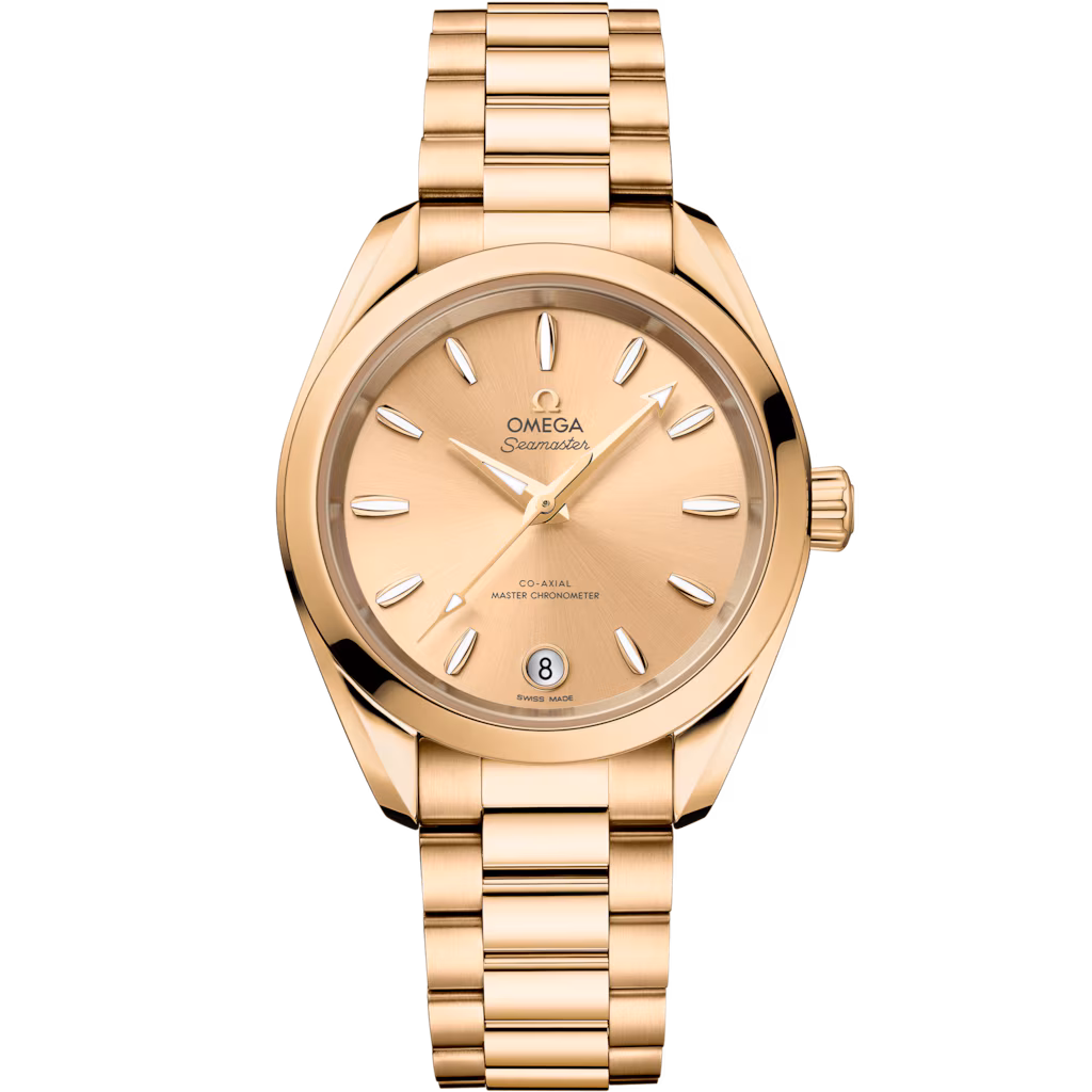Omega Seamaster Aqua Terra Shades 34 mm, Moonshine™ gold on Moonshine™ gold, Aqua Terra Shades 220.50.34.20.08.001