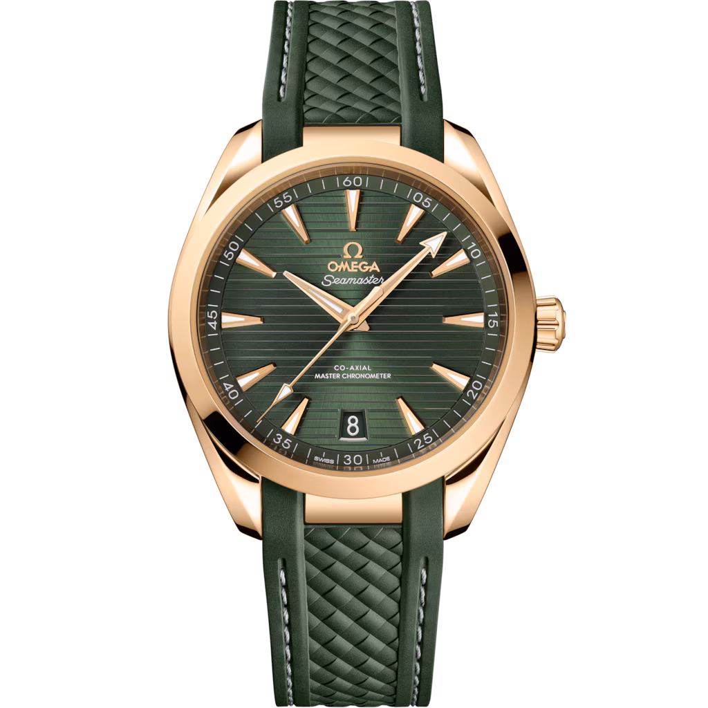 Omega Seamaster Aqua Terra 150M 41 mm, Moonshine™ gold on rubber strap 220.52.41.21.10.001
