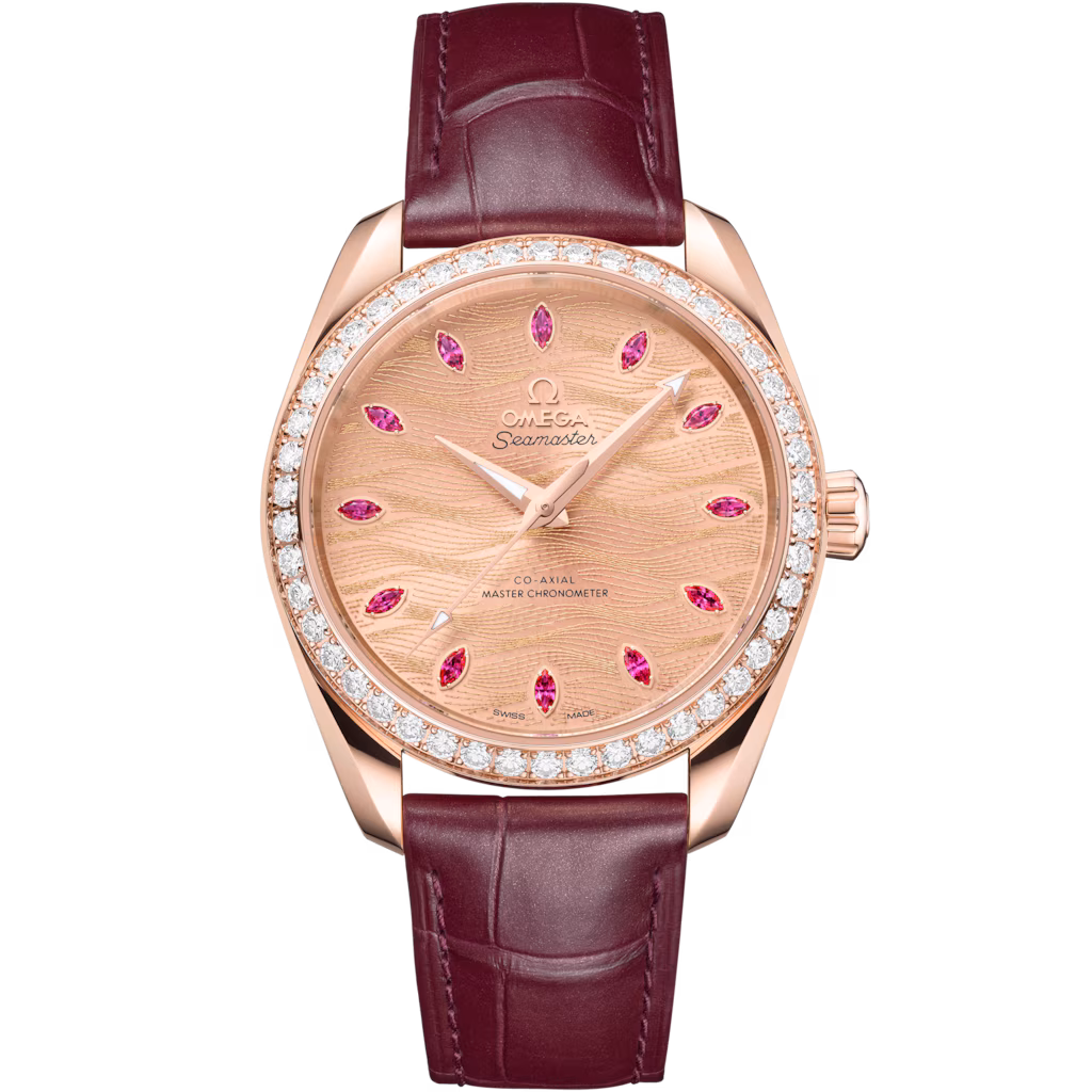 Omega Seamaster Aqua Terra 150M 38 mm, Sedna™ gold on leather strap, Aqua Terra 150M 220.58.38.20.99.007