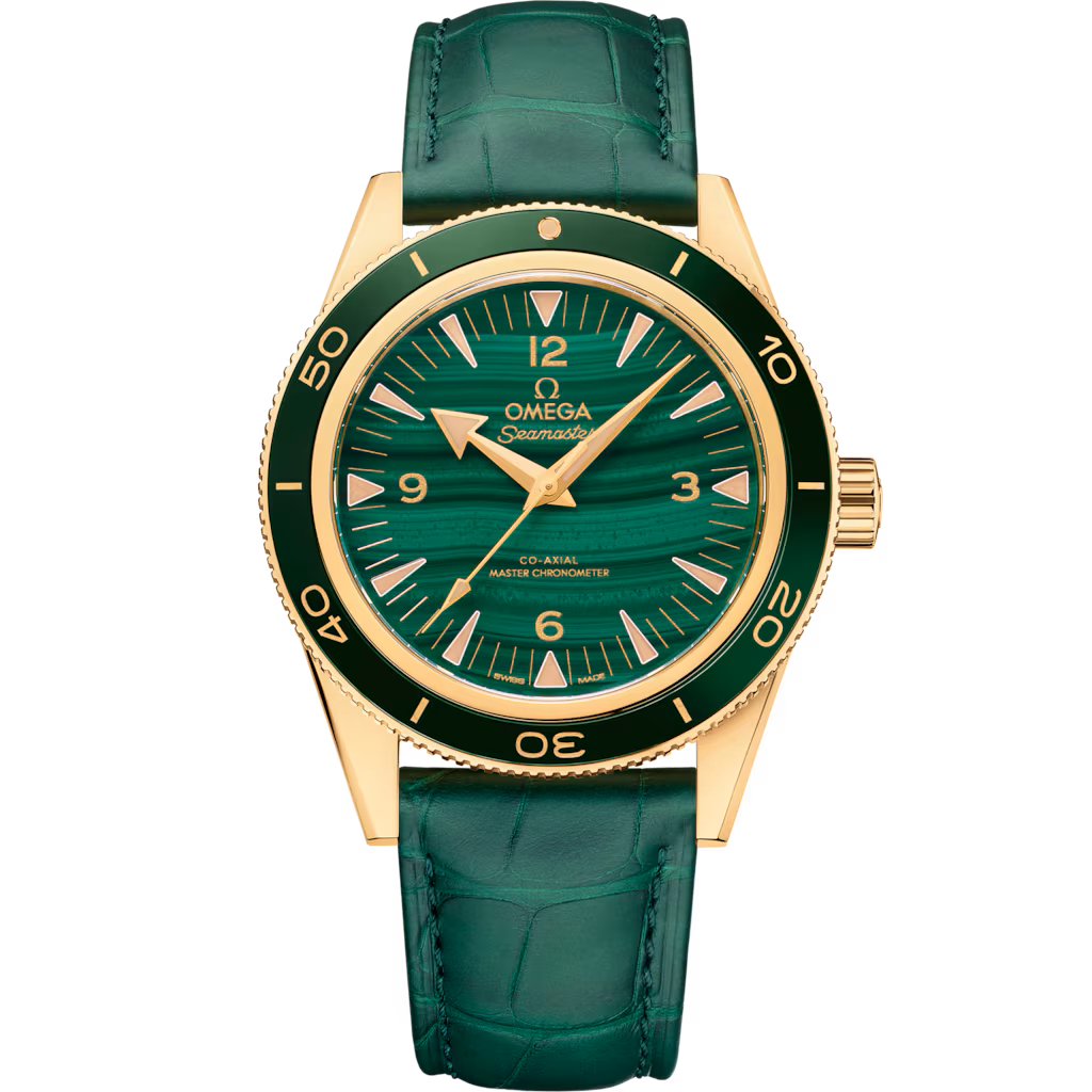 Omega Seamaster 300 41 mm, yellow gold on leather strap, Seamaster 300 234.63.41.21.99.001